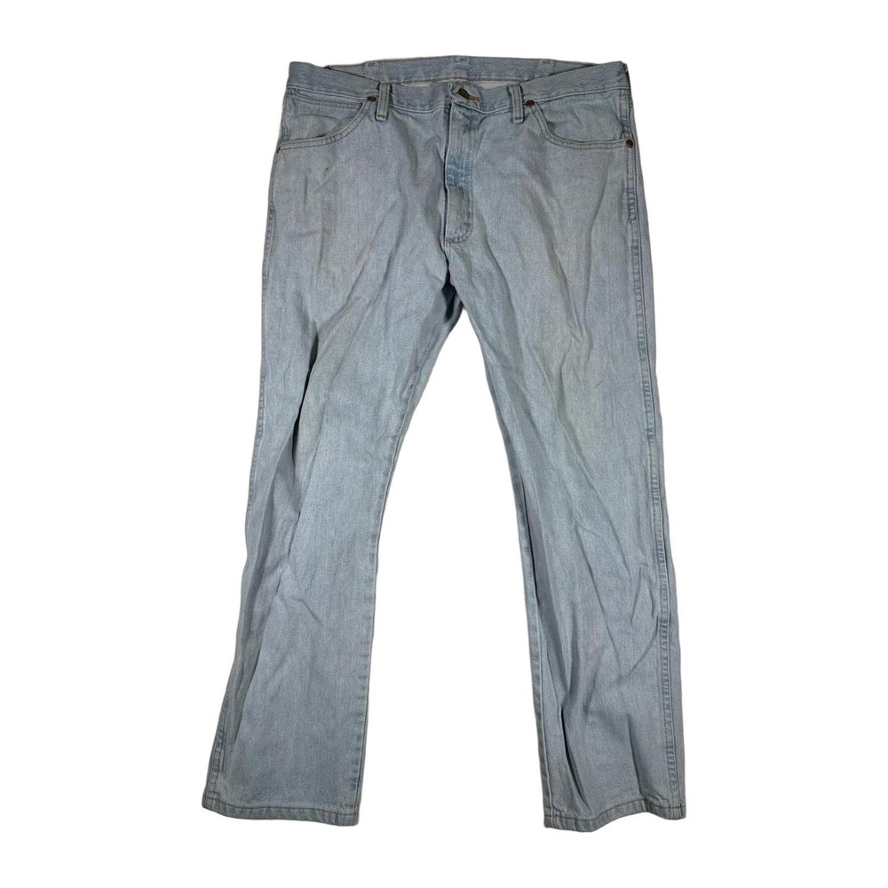 Wrangler Men Jeans‎ Light Wash Straight Leg Denim Pants Size 36x30 Blue